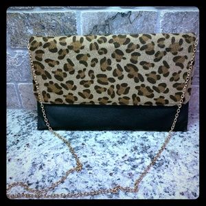 Leopard and Black Purse